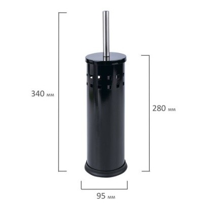 Ёрш унитаз., металл, черный, глянцевый (с подставкой) Лайма 604960