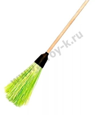 Метла синтетическая круглая "КУЗЬМИЧ" с черенком