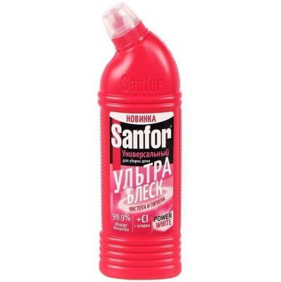 Гель чистящий САНФОР Ультра Блеск Чистота и гигиена, 1л (малиновый)