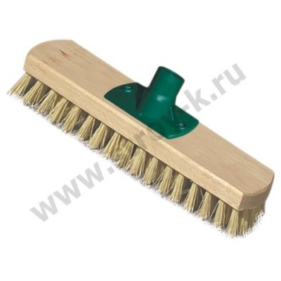 Щётка-скраббер для пола деревянная, 23см, щетина 2,5см, б/чер, еврорезьба, YORK 604600