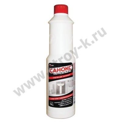 Средство для удаления ржавчины, известк. налета, САНОКС "Ультра белый WC", 750мл