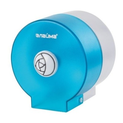 Диспенсер для бытовой туал. бумаги, КРУГЛЫЙ, голубой, ЛАЙМА 605045