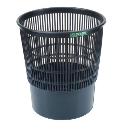 Корзина для бумаг, пластик., сетчатая, черная, 18л СТАММ КР01 230580