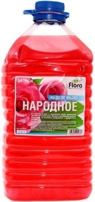 Мыло жидкое НАРОДНОЕ роза, 5л Флора (пэт)  Мыло жидкое НАРОДНОЕ роза, 5л Флора (пэт)