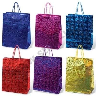 Пакет подарочный 18х23х10см голография