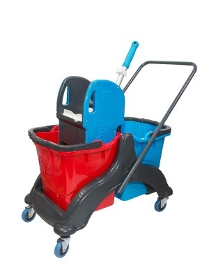 Тележка 2-ведерная, по 25л, пластик. каркас, отжим, СК756 (Турция)