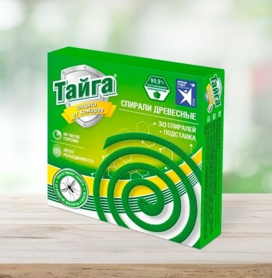 Спирали от комаров древесные, ТАЙГА (30шт/уп) 