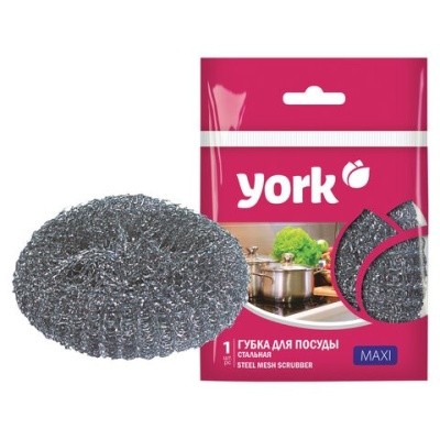 Губка-мочалка сетчатая металл. 32г, XXL, YORK 3020, 608393