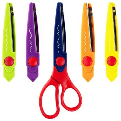 Ножницы ОСТРОВ СОКРОВИЩ, 165мм, 236782 (5 сменных фигурных лезвий, в блистере)