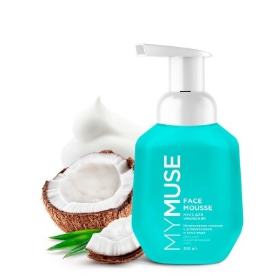 Мусс для умывания MY MUSE для сухой и чувств. кожи, 300мл GRASS 145019 (голубой)