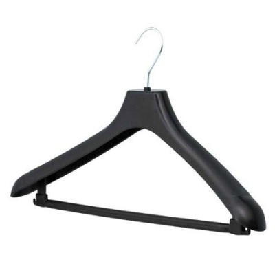 Вешалка-плечики, р.48-50, пластик., анатом., перекладина, 601186 (черный)
