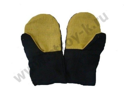 Рукавицы ПШ диагональ с брезент.наладонником, утепл.иск.мехом
