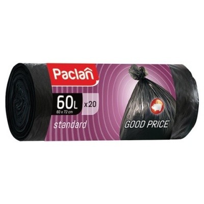 Мешки для мусора 60л (20шт/рул) PACLAN Standart Мешки для мусора 60л (20шт/рул) PACLAN Standart