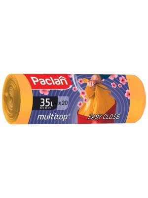 Мешки для мусора, с ушками, желтые, 35л (20шт/рул) PACLAN Multitop Aroma