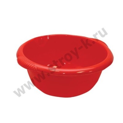 Таз 10л, хозяйств., пищевой, круглый, с ручками, пластиковый, 15х40х43см, IDEA М2506 (красный)