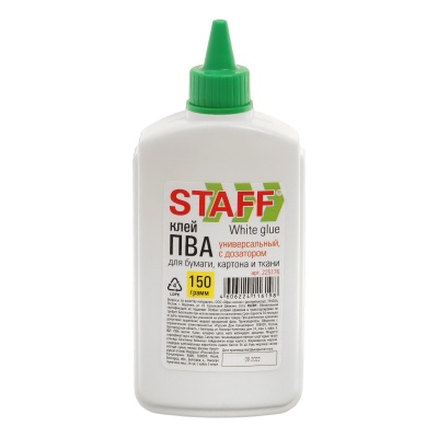 Клей ПВА STAFF EVERYDAY, 150г 225176 (с дозатором)