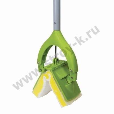 Швабра-бабочка, металл. телескоп. ручка, насадка микрофибра/спонж 26см, ЛЮБАША 603607