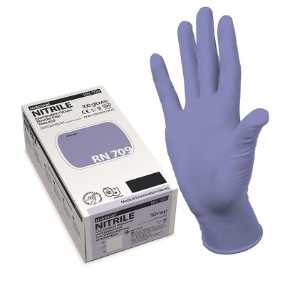 Перчатки нитрил., смотр., нестер. RN709 р.S, 50 пар/уп  Перчатки нитрил., смотр., нестер. RN709 р.S, 50 пар/уп