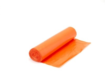 Мешок для мусора оранжевый 20мкр, 120л (25 шт/рулон) пнд