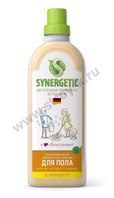 Средство конц. для мытья пола, стен, 1л SYNERGETIC (в ассортименте)