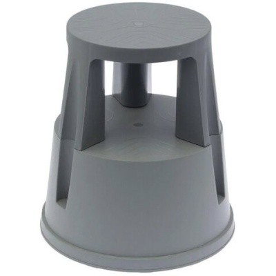 Стремянка-табурет КРУГЛАЯ, НА КОЛЕСАХ,, 2 ступени, 43см, пластик, до 150кг 602306