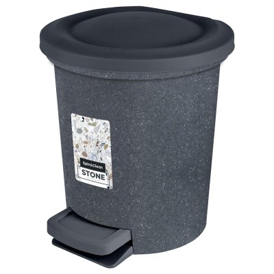 Ведро STONE для мусора, с педалью, 6л (темный камень) SC470110026