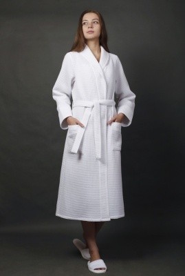 Халат вафельный бежевый (240гр/м2) р-р 56-58