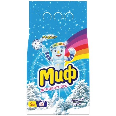 Порошок стиральный МИФ-Автомат Морозная свежесть, 2кг (для белого и цветного)