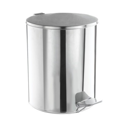 Ведро для мусора с педалью, кольцо под мешок, нерж. сталь, хром, 15л ТИТАН 603978
