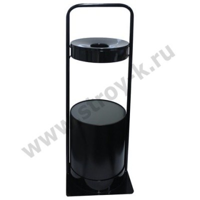 Урна металлическая уличная с пепельницей, 781х290х290 мм, 15л, черный, 531657
