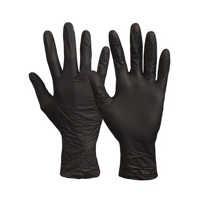 Перчатки нитриловые черн.M (50пар/уп) SEMPB2 (Для контакта с пищевыми продуктами)