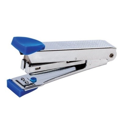Степлер №10, металл, BRAUBERG "Classic-M", до 15 листов, с антистеплером, синий, 227627