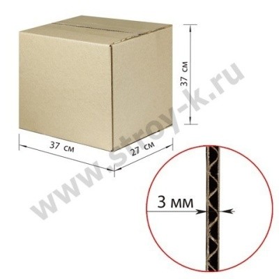 Коробка картонная (гофроящик) 37х27х37см