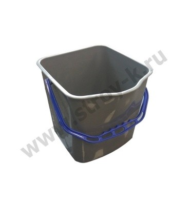 Ведро для убор. тележки пластик., квадратное, серое, 23л (запасное)  ZS110