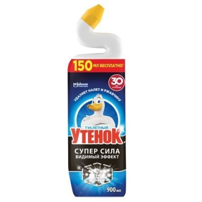 Гель для уборки туалета, 900мл ТУАЛЕТНЫЙ УТЁНОК "Видимый Эффект" 
