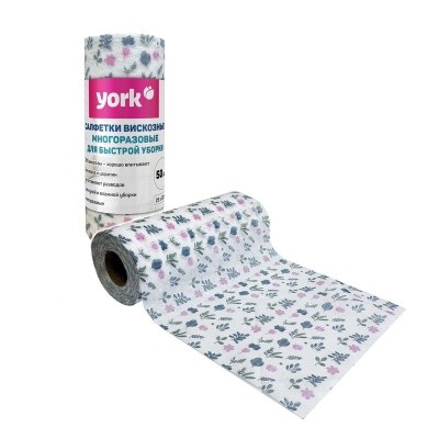 Салфетки вискозные 25х30см, 50 г/м2, YORK, 020500/703752 (с узором)