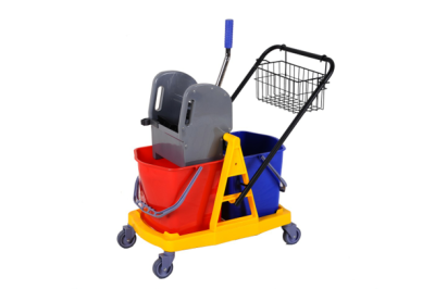 Тележка 2-ведерная, по 17л, пластик. каркас, отжим, корзинка Н0216 (Китай)