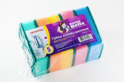 Губка для посуды "Пятерочка"(упак 5шт) Г15