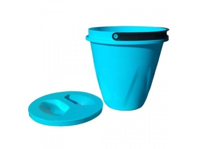 Ведро ЛАЙТ пластмассовое с крышкой, 10л (ГОЛУБОЕ)