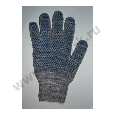 Перчатки трикотажные с ПВХ (3-х нитка) серые