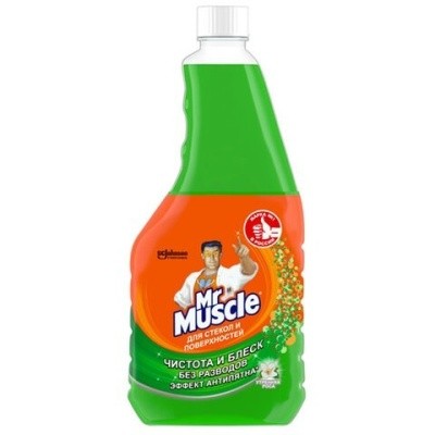 Средство MR. MUSCUL, 530мл СМЕННЫЙ ФЛАКОН (МИСТЕР МУСКУЛ) (для мытья стекол, зеркал, поверхностей)