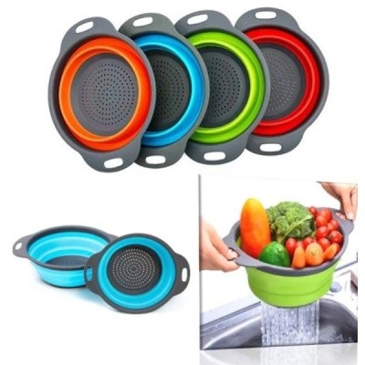 Дуршлаг-сито складной, силикон., 24см ID8833 (круглый)