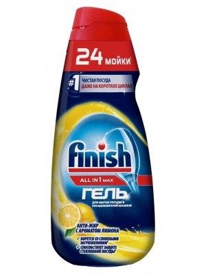 Гель для мытья посуды в пмм, 600мл FINISH All-in-1 Антижир (лимон)