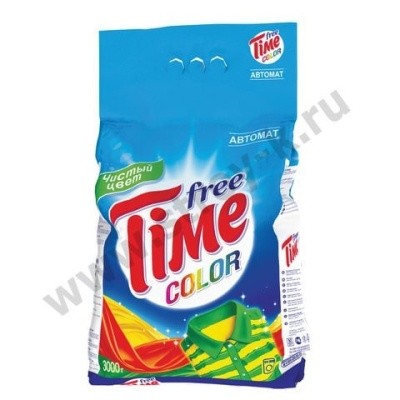 Порошок стиральный автомат. FREE TIME Color, 3кг (для цветного белья)