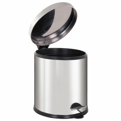 Ведро-контейнер для мусора, с педалью, зеркальное LAIMA "Classic Plus", 5л 608112 (Турция)