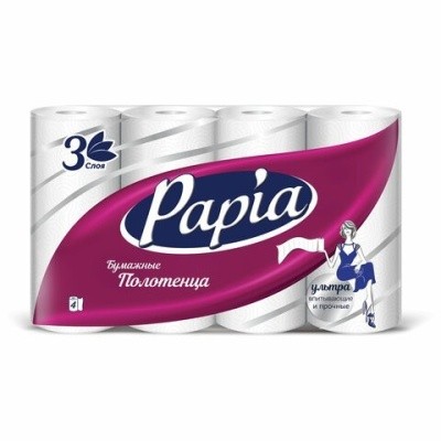 Полотенца рулонные, 3 слоя, целлюлоза (4рулх11,2м) PAPIA 5081506 Полотенца рулонные, 3 слоя, целлюлоза (4рулх11,2м) PAPIA 5081506