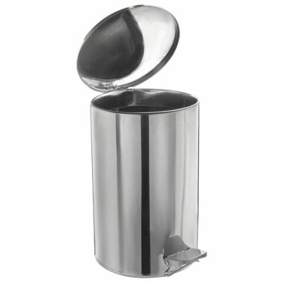 Ведро для мусора с педалью, кольцо под мешок, нерж. сталь, хром, 40л ТИТАН 607729