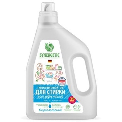 Гель для стирки PURE, 1.5л SYNERGETIC