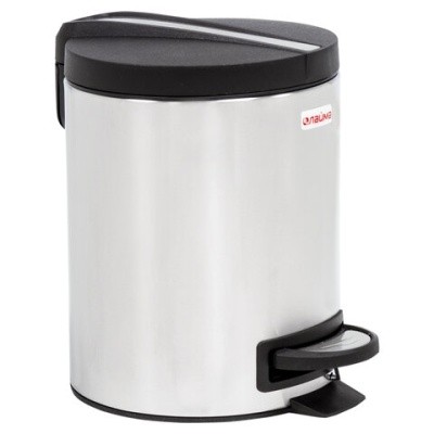 Ведро-контейнер для мусора (урна) с педалью, 5л, металл., матовое  LAIMA "Modern" 606301