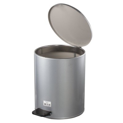 Ведро для мусора с педалью, серое, оцинк.сталь, 15л ТИТАН 603977